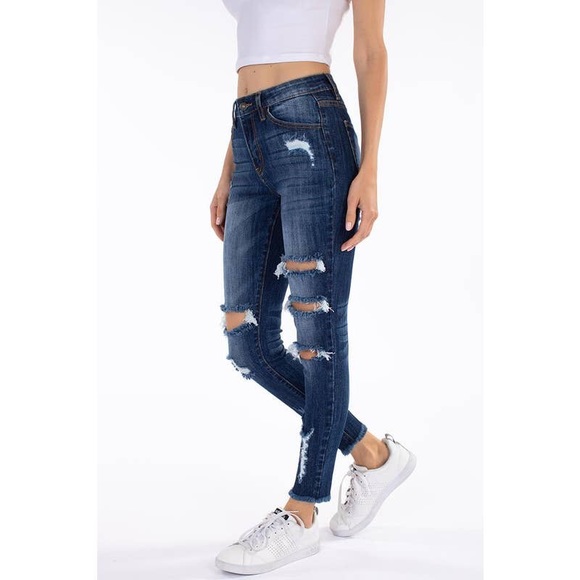 PRICE DROP Kora Mid-Rise Distressed Ripped Skinny Jeans - Picture 4 of 8